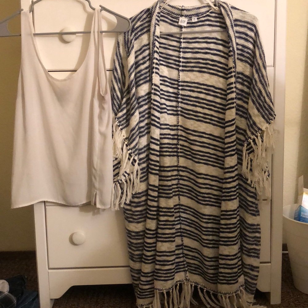 Tank and Short sleeve long sweater